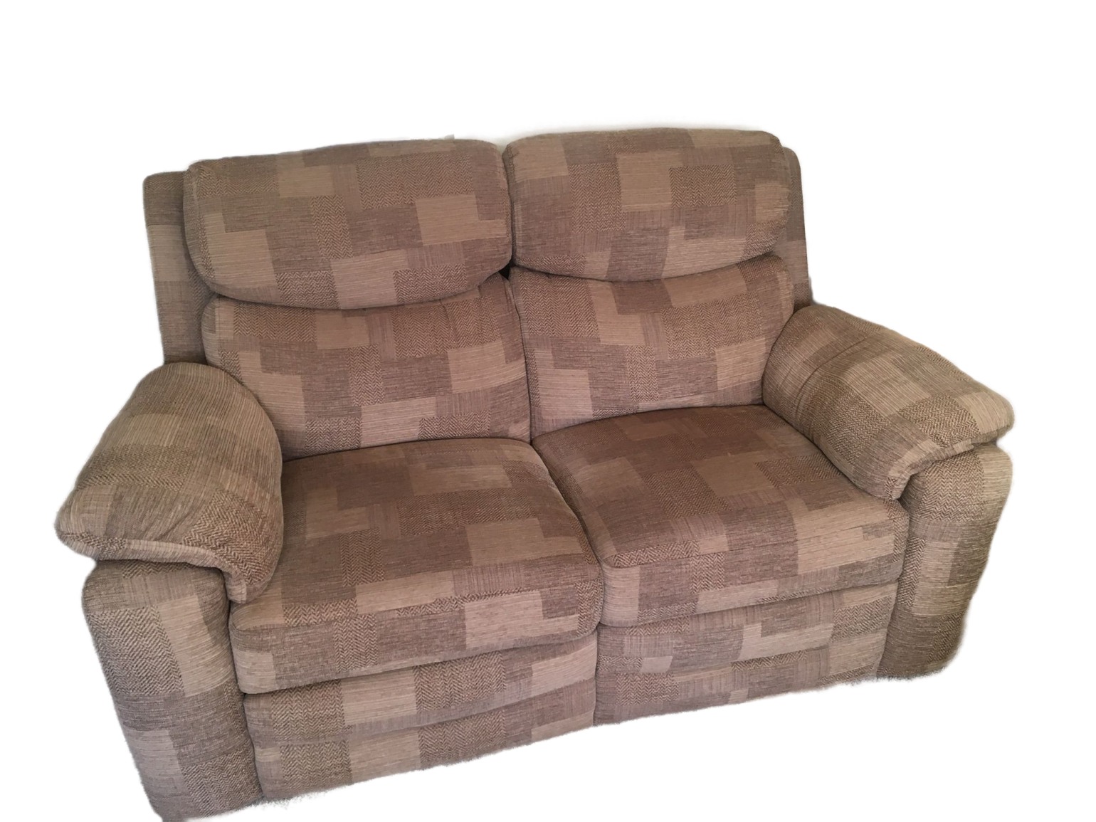 A high back 3str sofa made in to a comfy new 2 str sofa